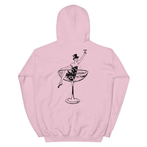 1930s Champagne Girl Unisex Hoodie - Light Pink - Pulp & Stitch