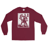 Against Evil Unisex Long Sleeve Shirt - Maroon - Pulp & Stitch