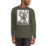 Against Evil Unisex Long Sleeve Shirt - Military Green - Pulp & Stitch