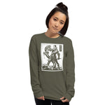 Against Evil Unisex Long Sleeve Shirt - Military Green - Pulp & Stitch