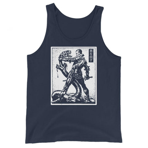 Against Evil Unisex Tank Top - Navy - Pulp & Stitch