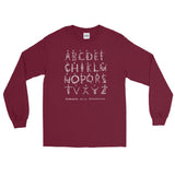 Alphabeth de la Bourbonnoise Unisex Long Sleeve Shirt - Maroon - Pulp & Stitch