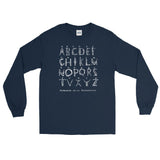 Alphabeth de la Bourbonnoise Unisex Long Sleeve Shirt - Navy - Pulp & Stitch