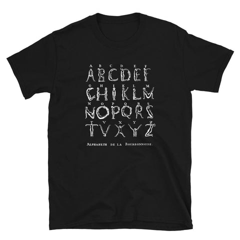 Alphabeth de la Bourbonnoise Unisex T-Shirt - Black - Pulp & Stitch