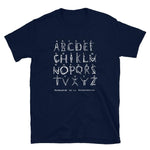 Alphabeth de la Bourbonnoise Unisex T-Shirt - Navy - Pulp & Stitch