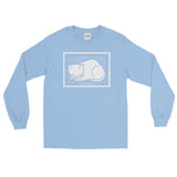 December Cat by Julie de Graag Unisex Long Sleeve Shirt - Light Blue - Pulp & Stitch