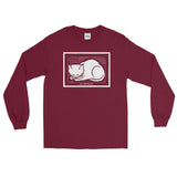 December Cat by Julie de Graag Unisex Long Sleeve Shirt - Maroon - Pulp & Stitch