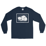 December Cat by Julie de Graag Unisex Long Sleeve Shirt - Navy - Pulp & Stitch