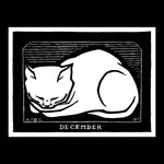 December Cat by Julie de Graag Unisex T-Shirt - Black Heather - Pulp & Stitch