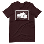 December Cat by Julie de Graag Unisex T-Shirt - Oxblood Black - Pulp & Stitch