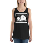 December Cat by Julie de Graag Unisex Tank Top - Black - Pulp & Stitch