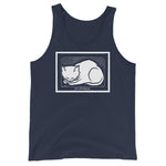 December Cat by Julie de Graag Unisex Tank Top - Navy - Pulp & Stitch