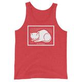 December Cat by Julie de Graag Unisex Tank Top - Red Triblend - Pulp & Stitch