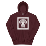 Dog's Head by Julie de Graag Unisex Hoodie - Maroon - Pulp & Stitch