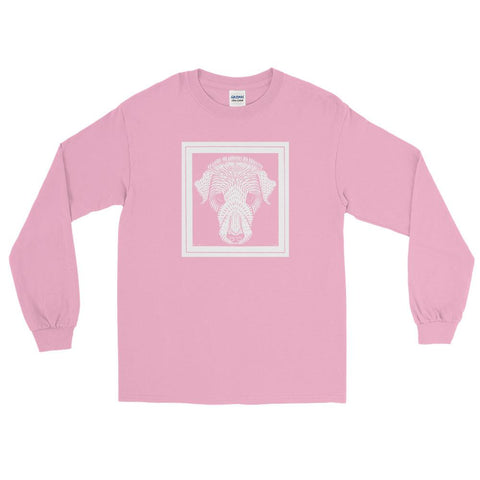 Dog's Head by Julie de Graag Unisex Long Sleeve Shirt - Light Pink - Pulp & Stitch