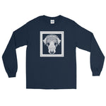 Dog's Head by Julie de Graag Unisex Long Sleeve Shirt - Navy - Pulp & Stitch