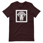 Dog's Head by Julie de Graag Unisex T-Shirt - Oxblood Black - Pulp & Stitch