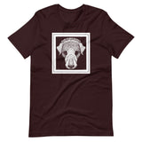 Dog's Head by Julie de Graag Unisex T-Shirt - Oxblood Black - Pulp & Stitch