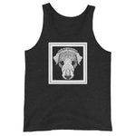 Dog's Head by Julie de Graag Unisex Tank Top - Charcoal-black Triblend - Pulp & Stitch