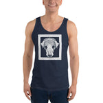 Dog's Head by Julie de Graag Unisex Tank Top - Navy - Pulp & Stitch