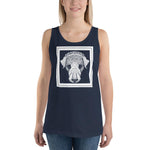 Dog's Head by Julie de Graag Unisex Tank Top - Navy - Pulp & Stitch