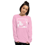 Female with Flower Unisex Long Sleeve Shirt - Light Pink - Pulp & Stitch