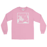 Female with Flower Unisex Long Sleeve Shirt - Light Pink - Pulp & Stitch