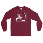 Female with Flower Unisex Long Sleeve Shirt - Maroon - Pulp & Stitch