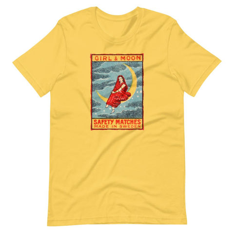 Girl & Moon Unisex T-Shirt - Yellow - Pulp & Stitch