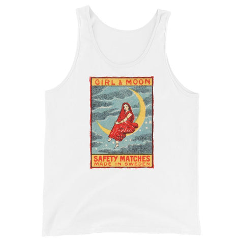 Girl & Moon Unisex Tank Top - White - Pulp & Stitch