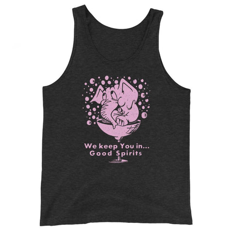 Good Spirits Elephant Unisex Tank Top - Charcoal-black Triblend - Pulp & Stitch