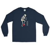 Japanese Creep Skull Unisex Long Sleeve Shirt - Navy - Pulp & Stitch