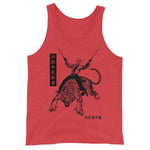 Japanese Tiger Cowboy Unisex Tank Top - Red Triblend - Pulp & Stitch