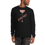 Kampai Japanese Wine Glass Unisex Long Sleeve Shirt - Black - Pulp & Stitch