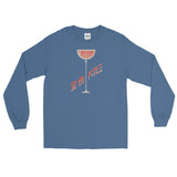 Kampai Japanese Wine Glass Unisex Long Sleeve Shirt - Indigo Blue - Pulp & Stitch