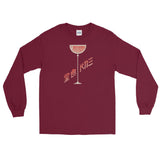 Kampai Japanese Wine Glass Unisex Long Sleeve Shirt - Maroon - Pulp & Stitch