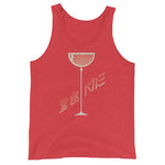 Kampai Japanese Wine Glass Unisex Tank Top - Red Triblend - Pulp & Stitch