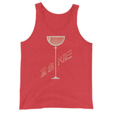 Kampai Japanese Wine Glass Unisex Tank Top - Red Triblend - Pulp & Stitch