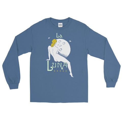 La Luna Unisex Long Sleeve Shirt - Indigo Blue - Pulp & Stitch