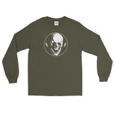 Lightning Skull Unisex Long Sleeve Shirt - Military Green - Pulp & Stitch