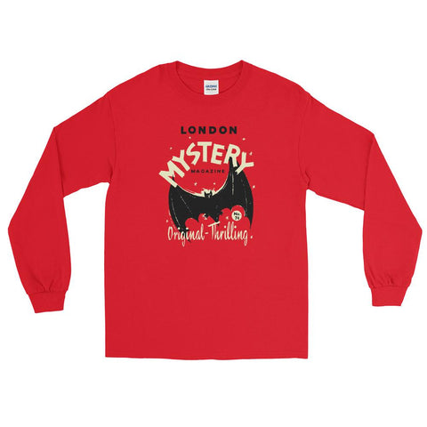 London Mystery Bat Unisex Long Sleeve Shirt - Red - Pulp & Stitch