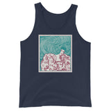 Maze of Hair Unisex Tank Top - Navy - Pulp & Stitch