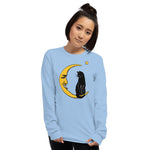 Meow Over the Moon Unisex Long Sleeve Shirt - Light Blue - Pulp & Stitch