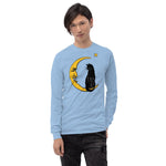 Meow Over the Moon Unisex Long Sleeve Shirt - Light Blue - Pulp & Stitch