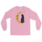 Meow Over the Moon Unisex Long Sleeve Shirt - Light Pink - Pulp & Stitch