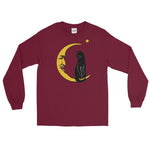 Meow Over the Moon Unisex Long Sleeve Shirt - Maroon - Pulp & Stitch