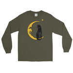 Meow Over the Moon Unisex Long Sleeve Shirt - Military Green - Pulp & Stitch