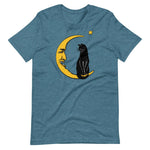 Meow Over the Moon Unisex T-Shirt - Heather Deep Teal - Pulp & Stitch