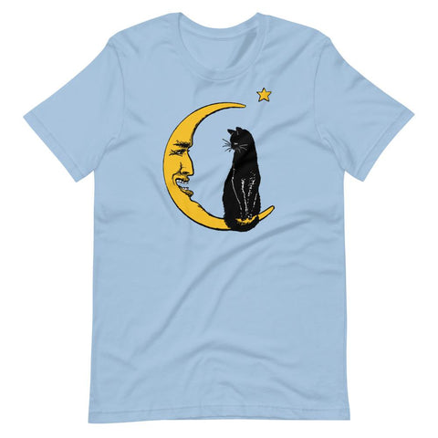 Meow Over the Moon Unisex T-Shirt - Light Blue - Pulp & Stitch