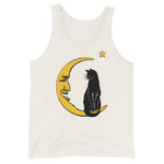 Meow Over the Moon Unisex Tank Top - Oatmeal Triblend - Pulp & Stitch